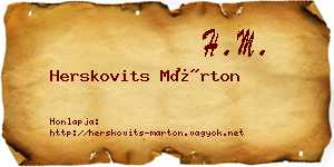 Herskovits Márton névjegykártya